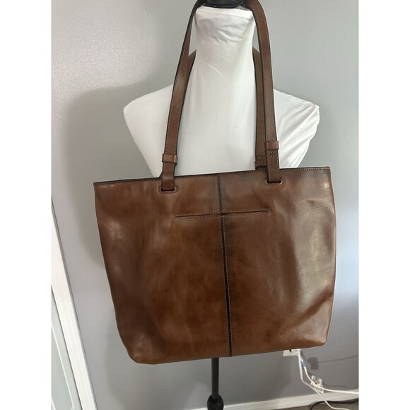 Patricia Nash Madison Leather Tote Shoulder Bag Purse Cognac Embroidered Floral - Picture 2 of 10